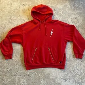 Aviator nation red bolt stitch hoodie size medium